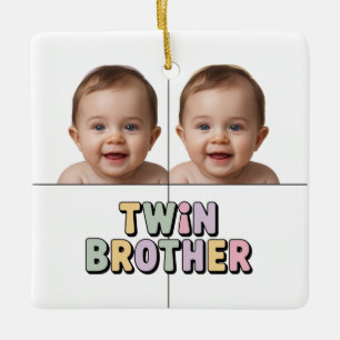 Tweelingbroer baby keramisch ornament