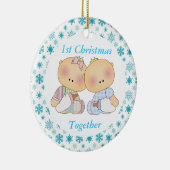 Tweelingen 1e Kerstmis Together Keepomwille Orname Keramisch Ornament (Rechts)