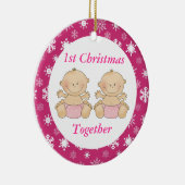 Tweelingen 1e Kerstmis Together Keepomwille Orname Keramisch Ornament (Rechts)