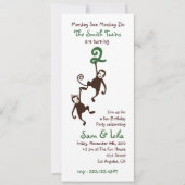 Tweelingen 2e verjaardag, apen kaart (Voorkant)