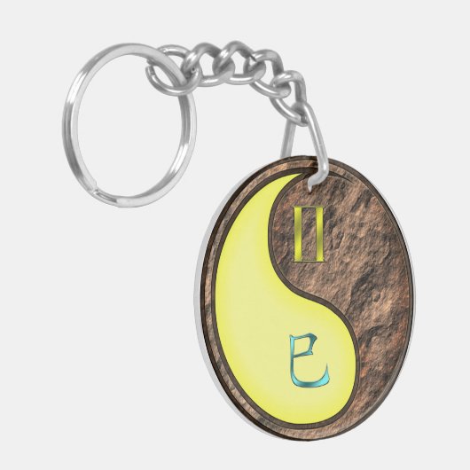 Tweelingen & Aarde Slang Sleutelhanger (Voorkant Links)