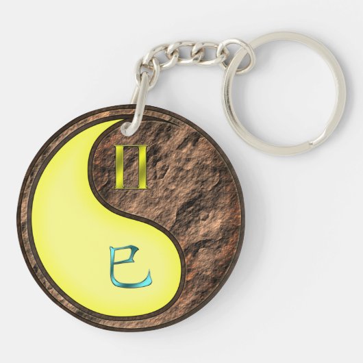 Tweelingen & Aarde Slang Sleutelhanger (Achterkant)