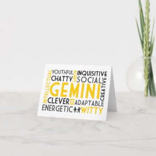 Tweelingen Astrologie Woord Collagekaart Kaart