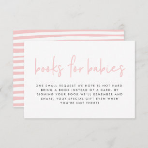 Tweelingen baby shower roze meisjes moderne boeken informatiekaartje