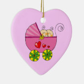 Tweelingen babymeisjes keramisch ornament (Rechts)