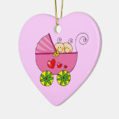 Tweelingen babymeisjes keramisch ornament (Links)