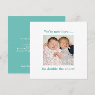 Tweelingen baby's Blauwgroen Foto van de hedendaag