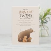 Tweelingen Beren baby's en Baby shower van moederl Kaart (Staand voorkant)