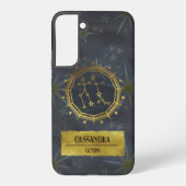 Tweelingen Dark Zodiac Astrologie: Zwart en Goud Samsung Galaxy Hoesje (Achterkant)