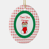 Tweelingen eerste kerststooking keramisch ornament (Rechts)