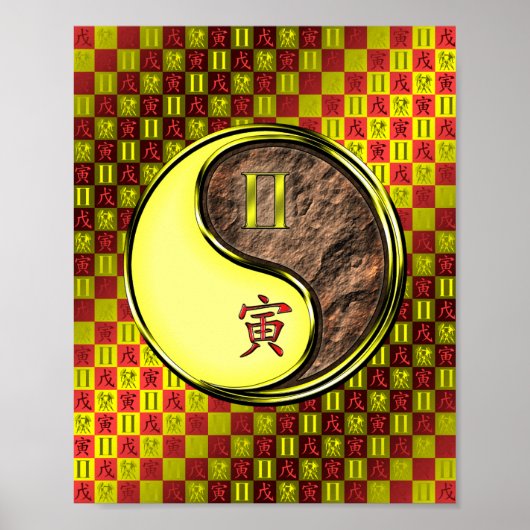 Tweelingen en aarde tijger poster (Voorkant)