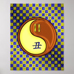 Tweelingen en houtossen poster