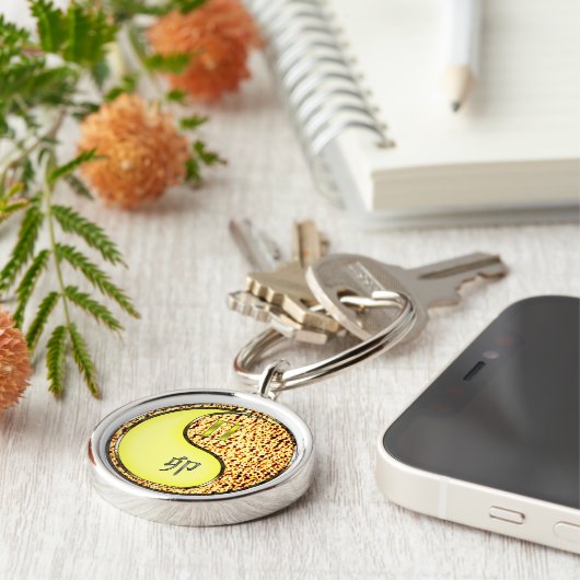 Tweelingen en vuurkonijn sleutelhanger (Zijkant)