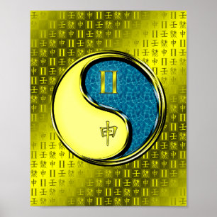 Tweelingen en wateraap poster