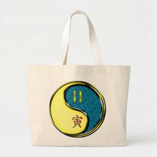 Tweelingen en watertijger grote tote bag