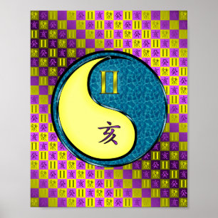Tweelingen en waterzwijn poster