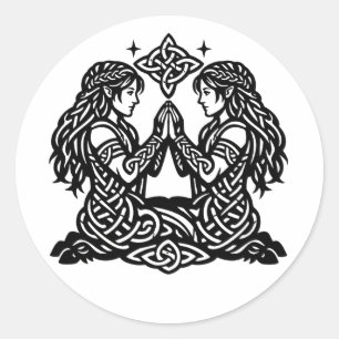 Tweelingen — Geheime Inkt Zodiac Tweeling Ronde Sticker