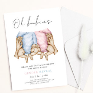 Tweelingen Geslacht onthullen waterverf baby groei Kaart