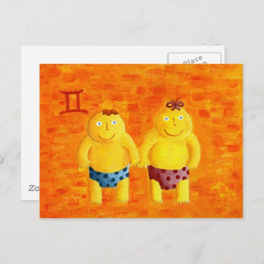 Tweelingen horiscoop zodiac sterrenbeeld briefkaart (Voorkant / Achterkant)