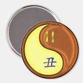 Tweelingen & Houten Os Magneet (Voorkant / Achterkant)