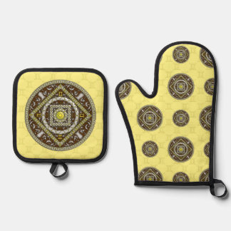 Tweelingen Mandala Ovenwant & Pannenlap Set