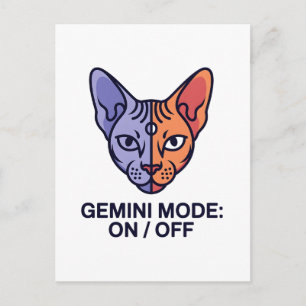 Tweelingen Modus Dubbele Kat Zodiac Grafische Kuns Briefkaart