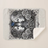 Tweelingen "Never Just One Thing" Sherpa Blanket Sherpa Deken (Voorkant (horizontaal))