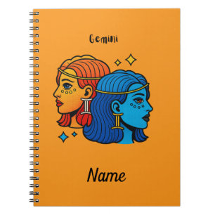 Tweelingen Sterrenbeeld Pop Art - Retro Hemelse Tw Notitieboek