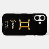 Tweelingen sterrenbeeld, zwart en goud Case-Mate iPhone case (Achterkant (horizontaal))