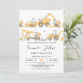 Tweelingen stoppen het verkeer in aanbouw verjaard kaart (Staand voorkant)