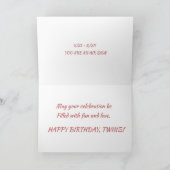 Tweelingen Verjaardag Kaart met Originele Digitale (Binnen)