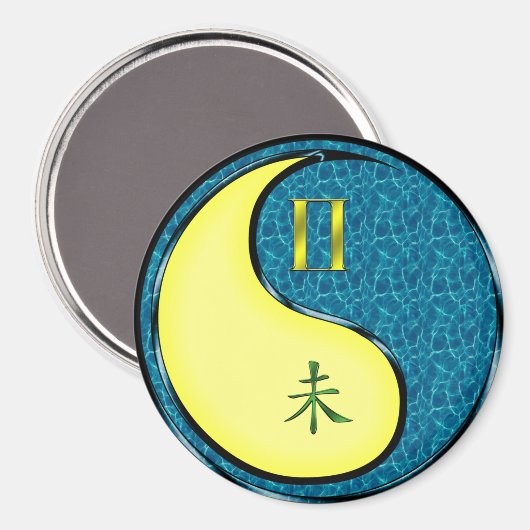 Tweelingen & Water Geit Magneet (Voorkant / Achterkant)