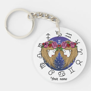 Tweelingen & Waterman BFF-sleutelhanger cadeau Sleutelhanger