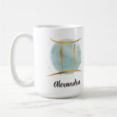 Tweelingen Waterverf Zodiac Design Koffiemok (Links)