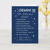 Tweelingen Zodiac Stellar Verjaardagsrecept Kaart (Gele Bloem)