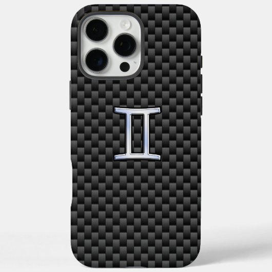 Tweelingen Zodiac teken op houtskool koolstofvezel Case-Mate iPhone Case (Achterkant)