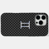 Tweelingen Zodiac teken op houtskool koolstofvezel Case-Mate iPhone Case (Achterkant (horizontaal))