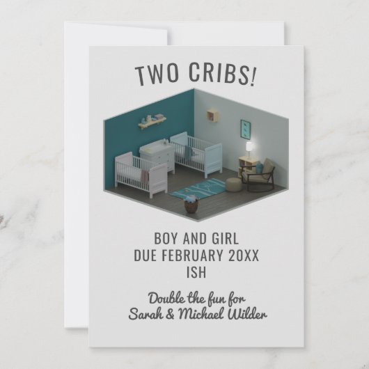 Tweelingen Zwangerschap Aankondiging Jongen en Mei (Voorkant)