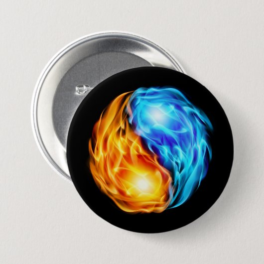 Tweelingflames Ronde Button 7,6 Cm (Voorkant /achterkant)
