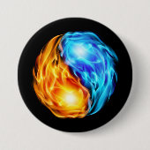 Tweelingflames Ronde Button 7,6 Cm (Voorkant)