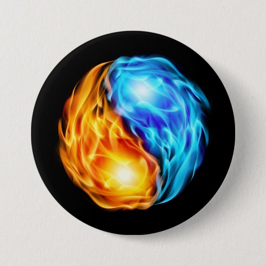 Tweelingflames Ronde Button 7,6 Cm (Voorkant)