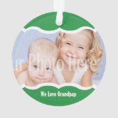Tweelingfoto Keepsake Groen Ornament (achterkant)