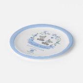 Tweelingjongens baby baby shower papieren bordje (Gekanteld)