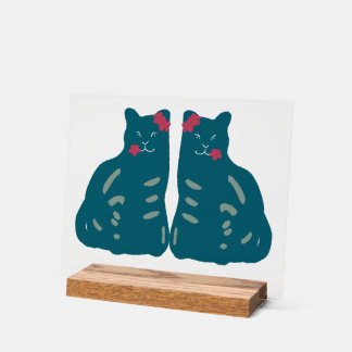 Tweelingkatten Acryl Tafel Decoratie
