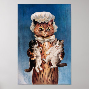 Tweelingkatten, Louis Wain Poster