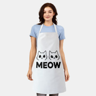 Tweelingkatten miauwen - Cute minimalistische katt Schort
