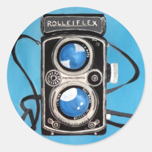 tweelinglenscamera ronde sticker