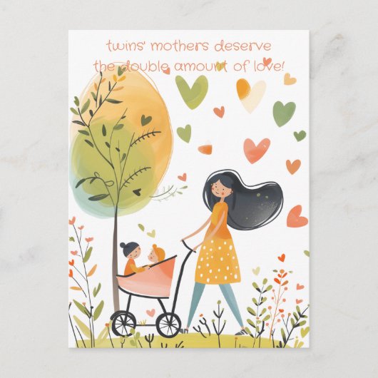 Tweelingmoeder Briefkaart (Voorkant)