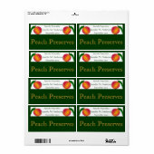 Tweelingperziken ingelijst in groen zelfgemaakt et etiket (Full Sheet)