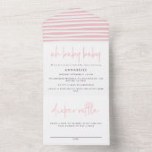 Tweelingroze roze, moderne typografie all in one uitnodiging (Binnen)